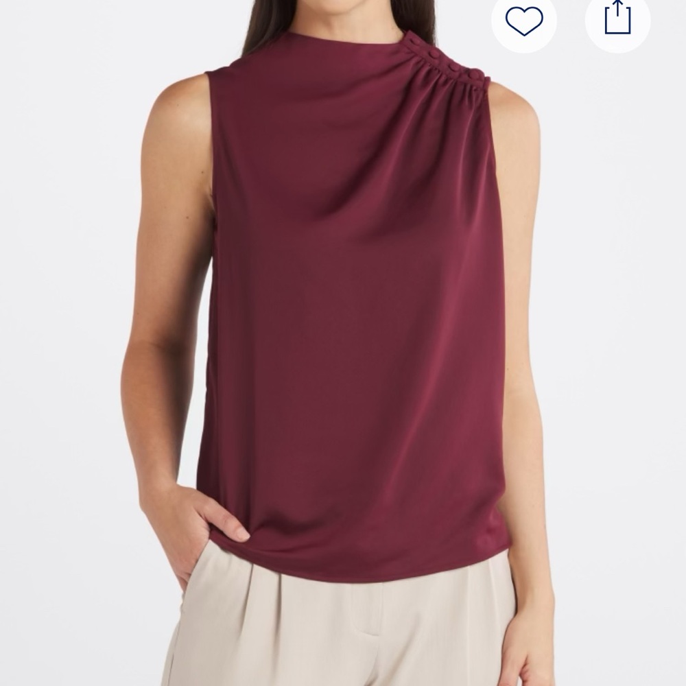 Violets & Roses Ravenna Draped Button Detail Blouse NWT Size Large